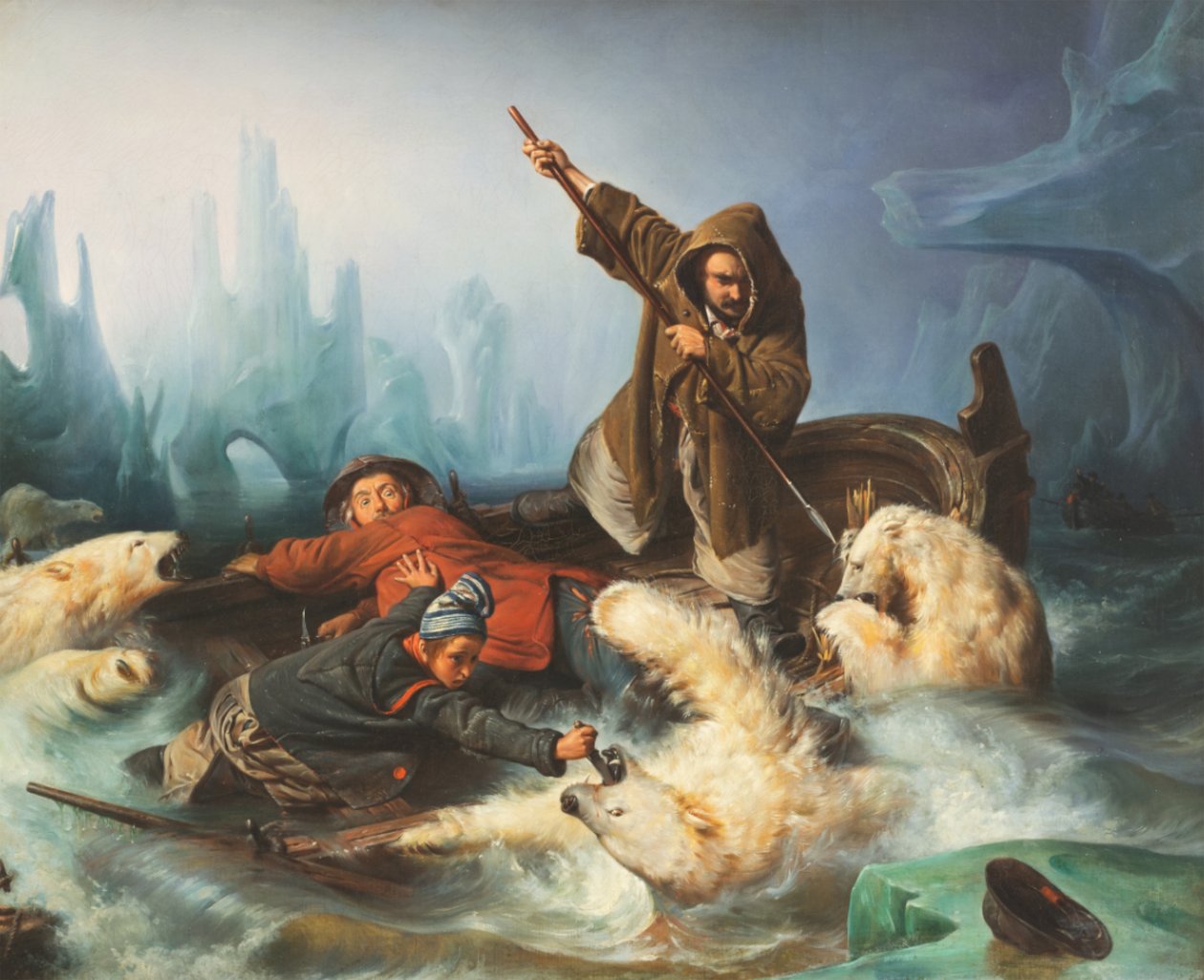 Isbjørnekamp, 1839. af François August Biard