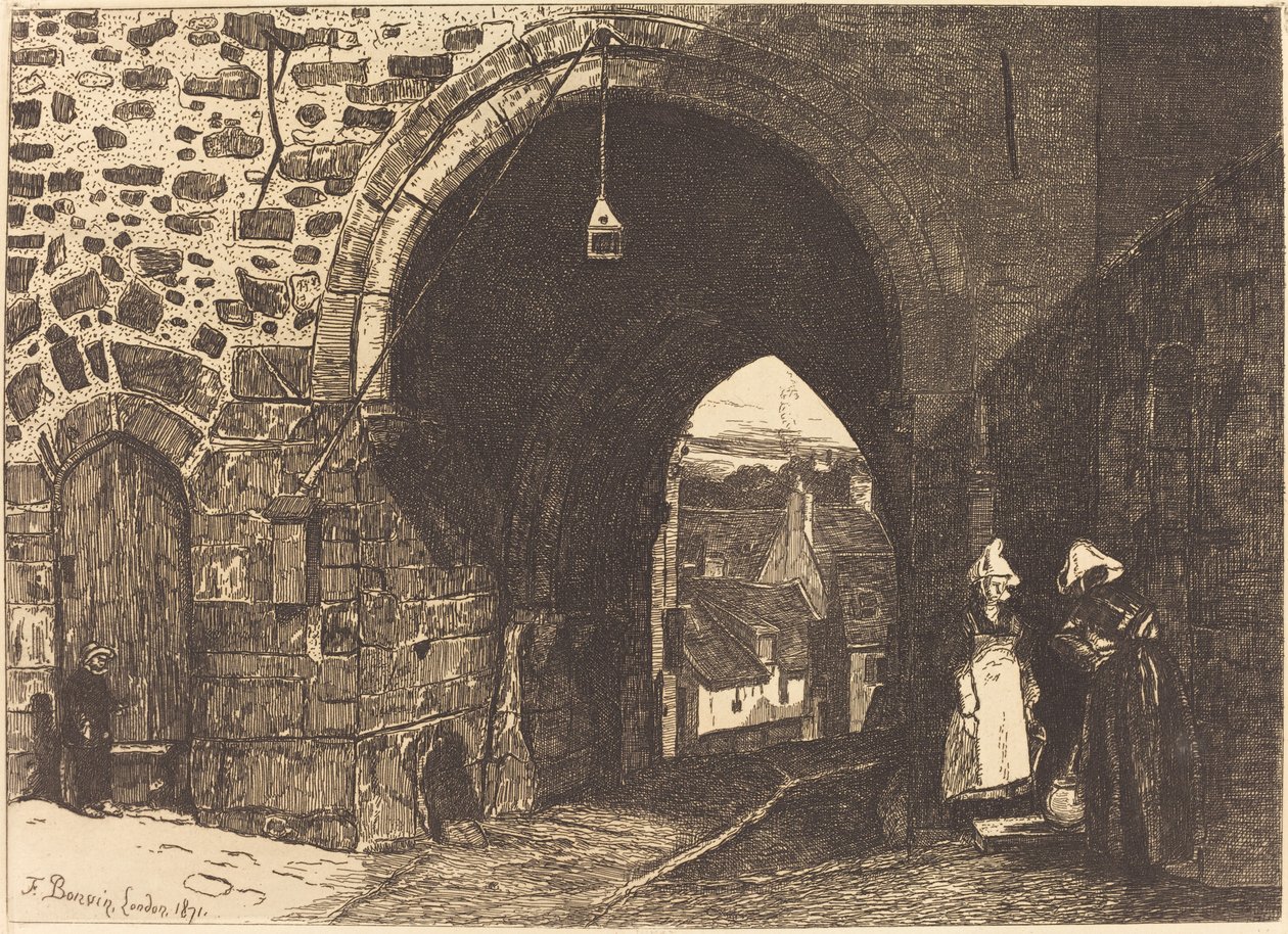 Porte de St Malo i Dinan af François Bonvin
