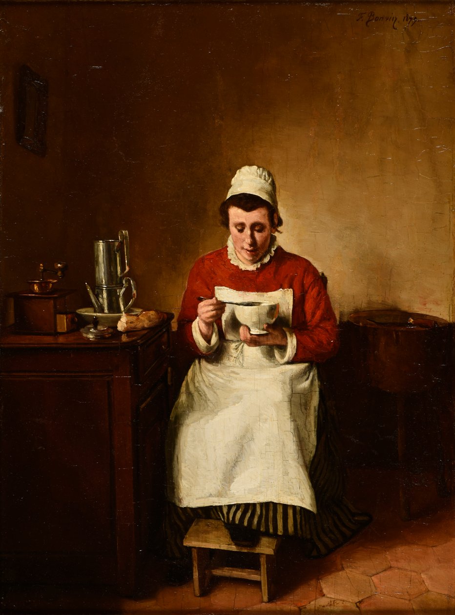 Morgenmad eller en kop kaffe af François Bonvin