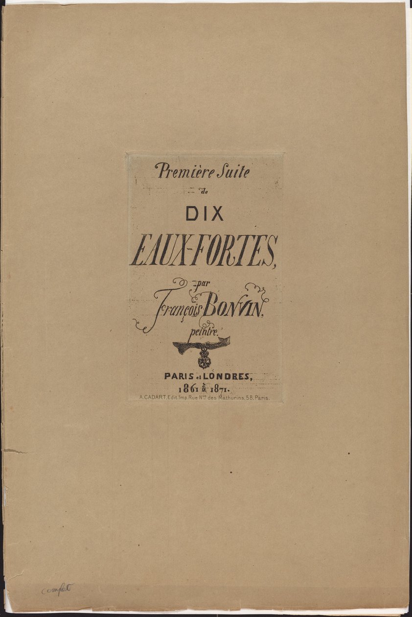 Første Suite af ti raderinger af François Bonvin