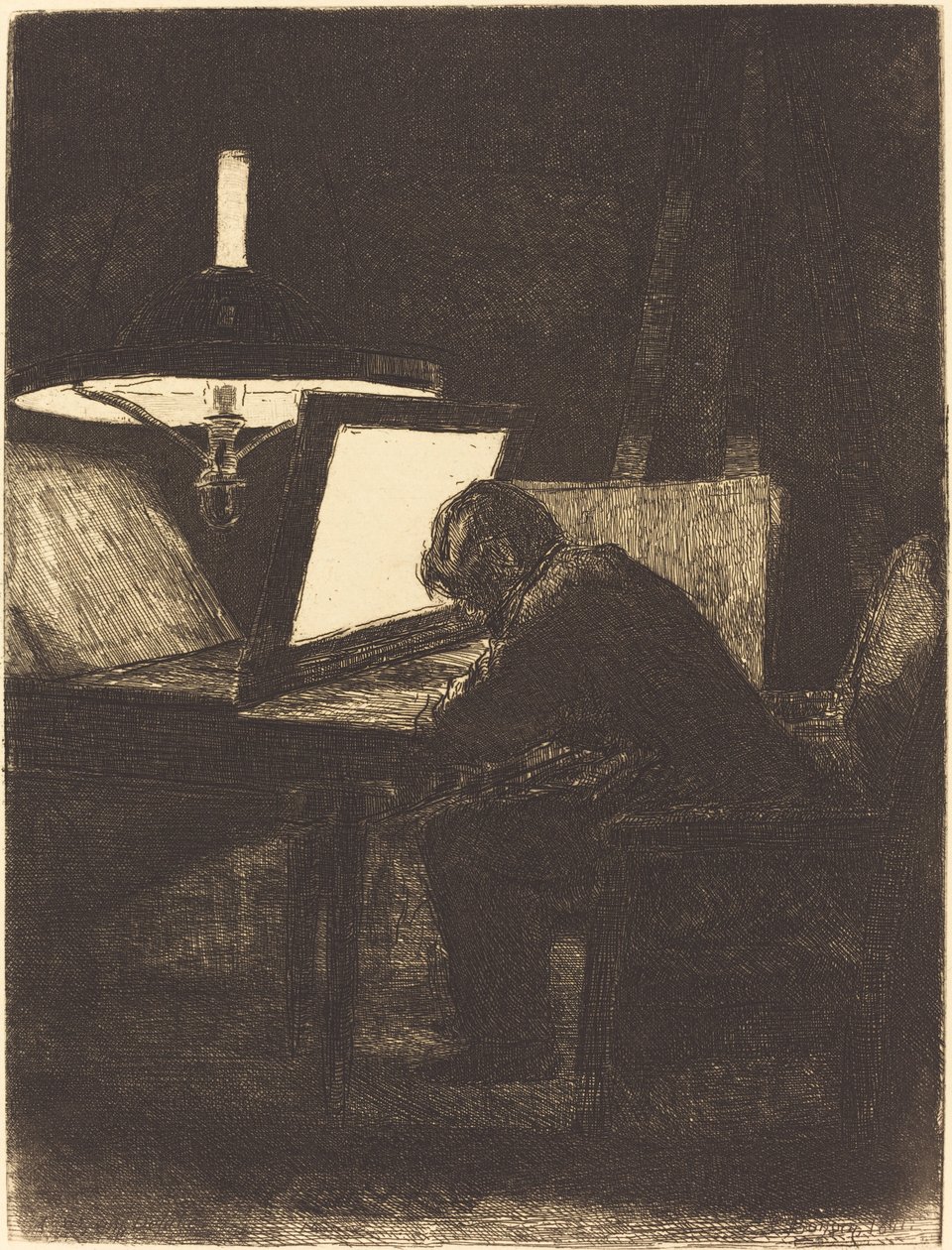 Printmaker (Graveren) af François Bonvin