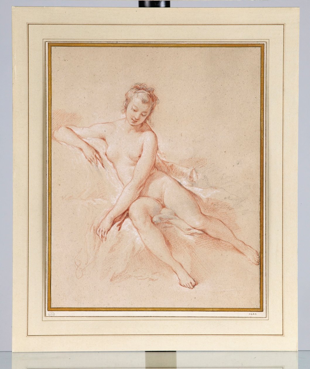 En siddende kvindelig nøgen af François Boucher