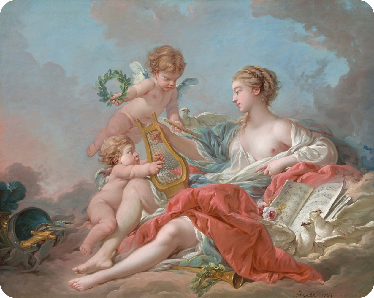 Allegory of Music, 1764. af François Boucher