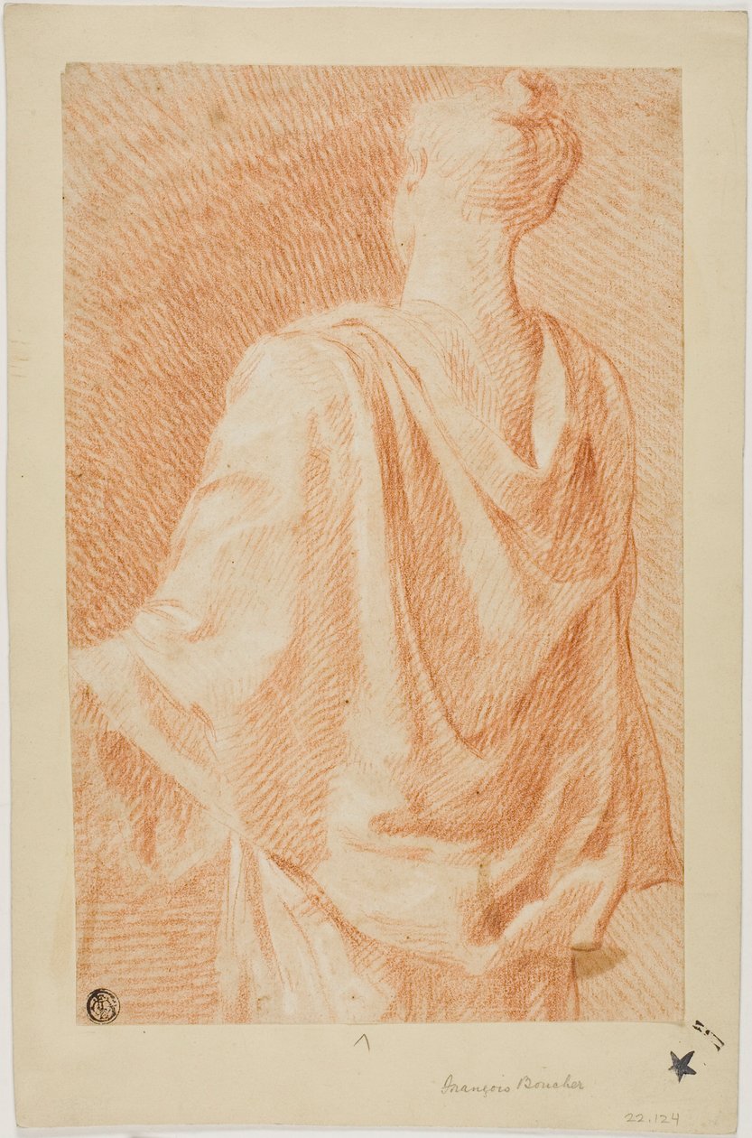 Draperet kvinde, set bagfra af François Boucher