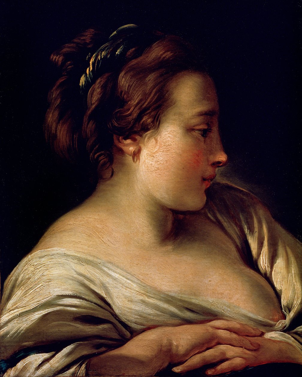 Head of a Girl, 1700-tallet af François Boucher