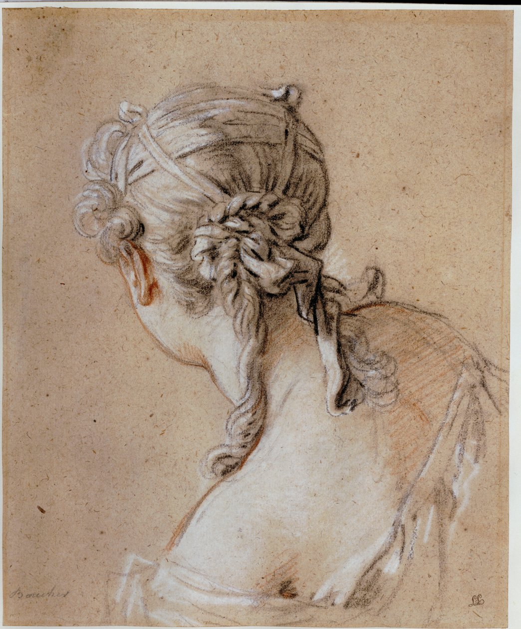 Hoved af en kvinde bagfra, ca. 1740 af François Boucher
