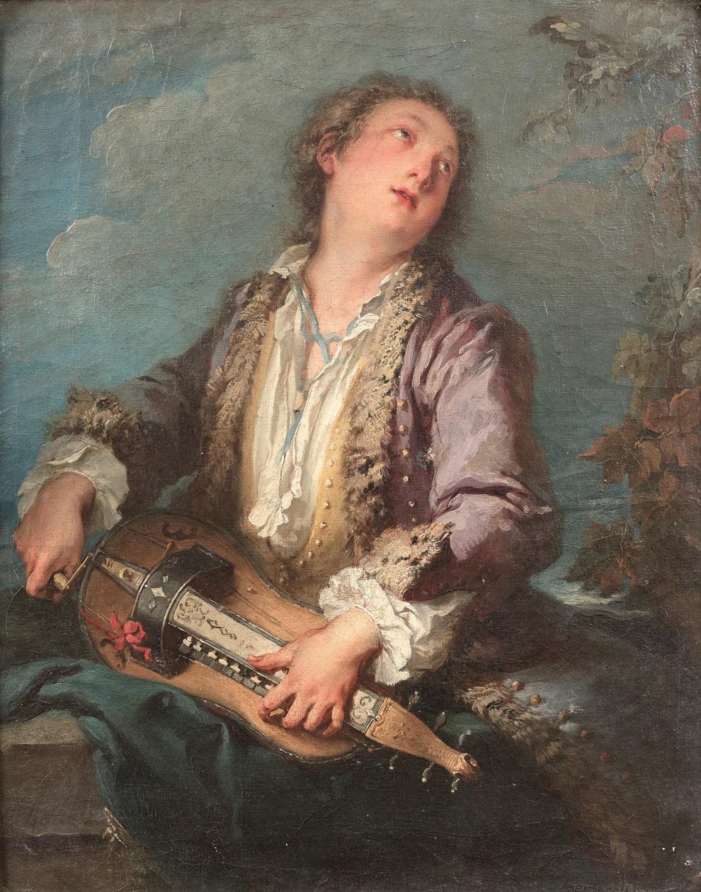Hurdy-gurdy-spiller af François Boucher