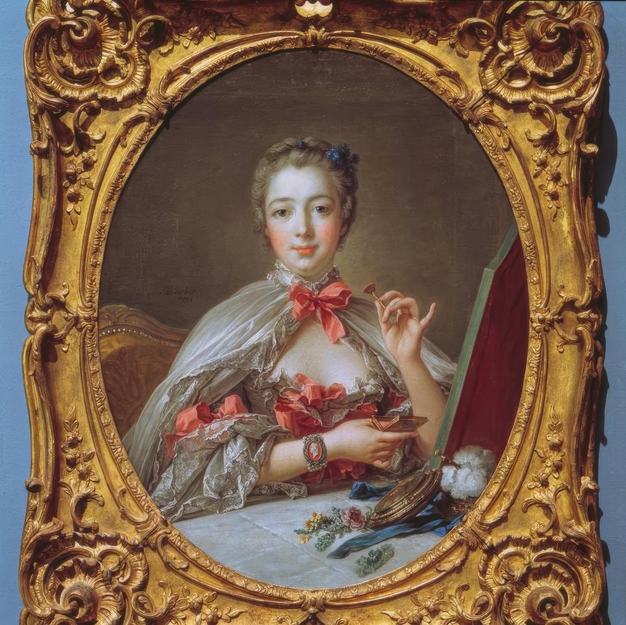 Madame de Pompadour ved toilettet. af François Boucher