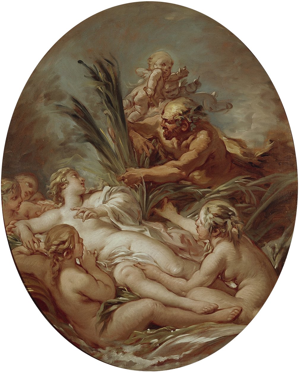 Pan og nymfe Syrinx, 1760-1765 af François Boucher