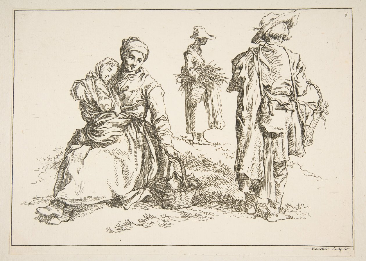 Skitseark, 1753. af François Boucher