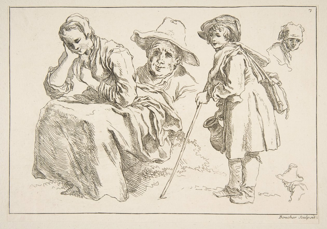 Skitseark, 1753. af François Boucher