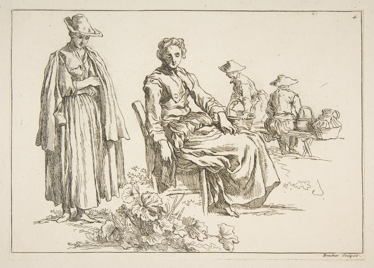 Skitseark, 1753. af François Boucher