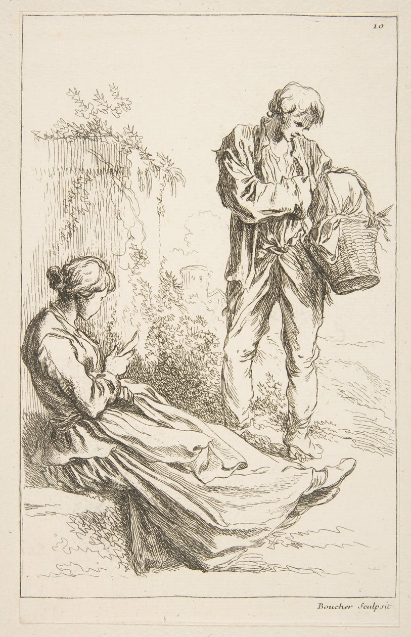 Skitseark, 1753. af François Boucher