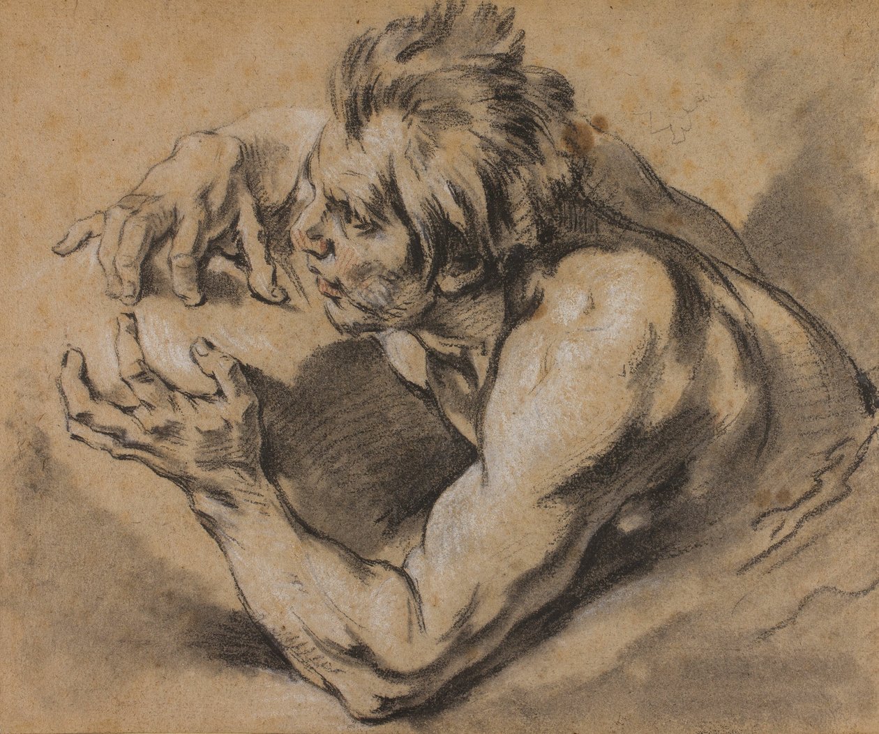 Studie af en Triton af François Boucher