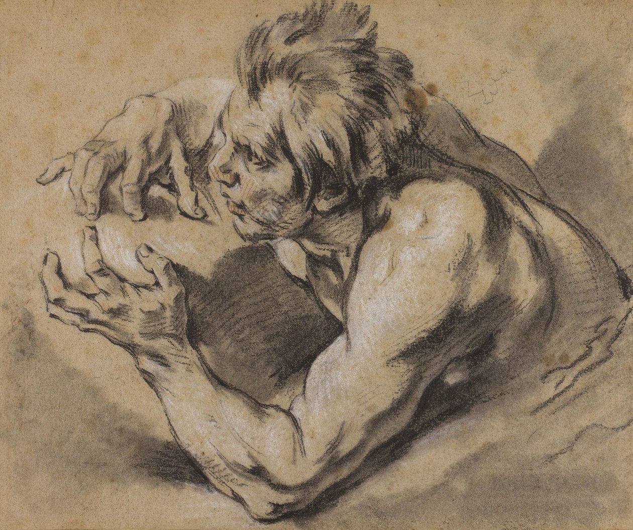 Studie af en Triton, 1748-53 af François Boucher