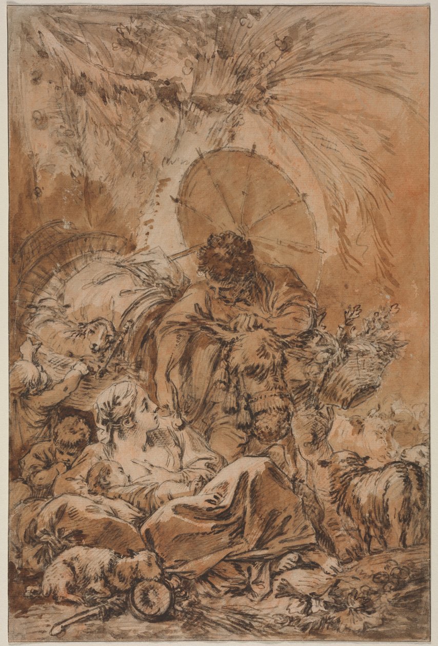 Jakobs afgang, ca. 1755. af François Boucher