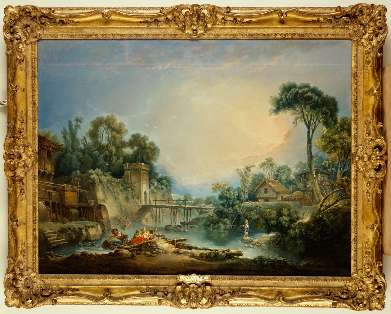 Den rustikke bro, ca. 1756 af François Boucher