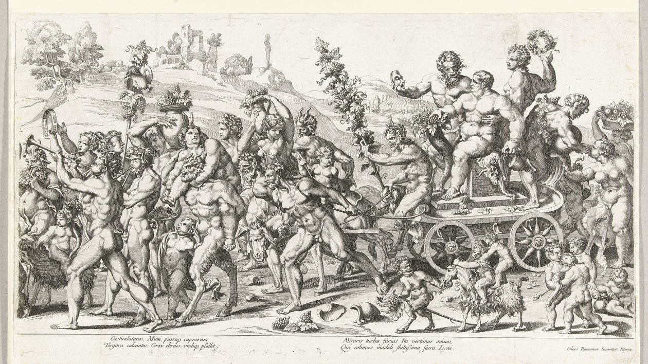 Triumf af Bacchus, højre halvdel af François Chauveau (attributed to)