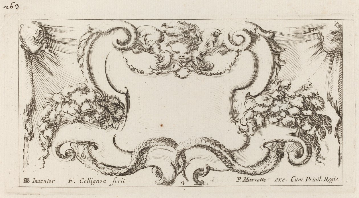 Cartouche af François Collignon after Stefano Della Bella