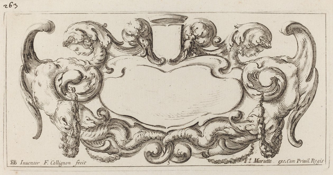 Cartouche af François Collignon after Stefano Della Bella