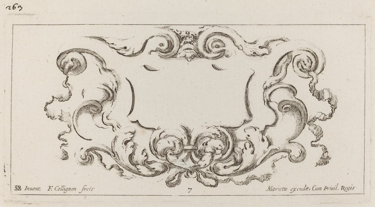 Cartouche af François Collignon after Stefano Della Bella