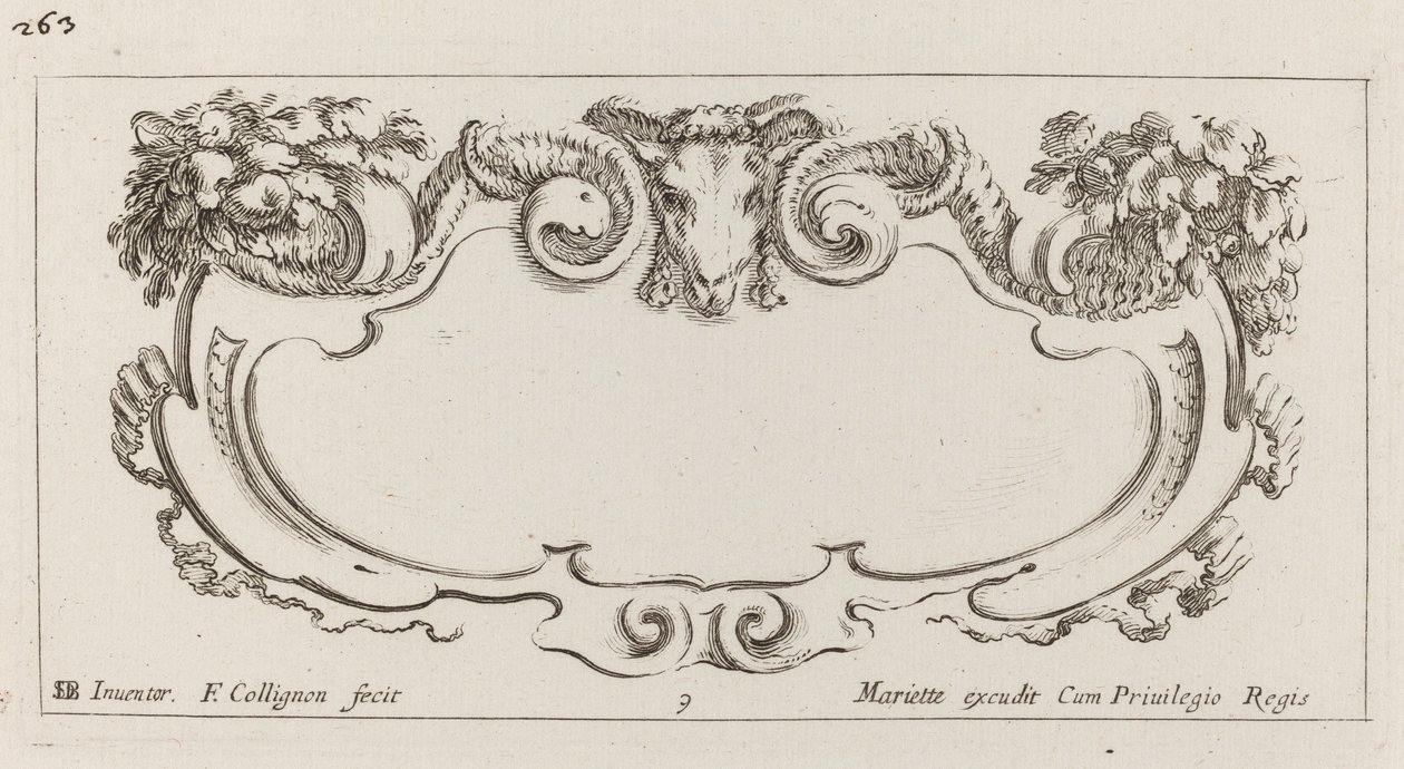 Cartouche af François Collignon after Stefano Della Bella