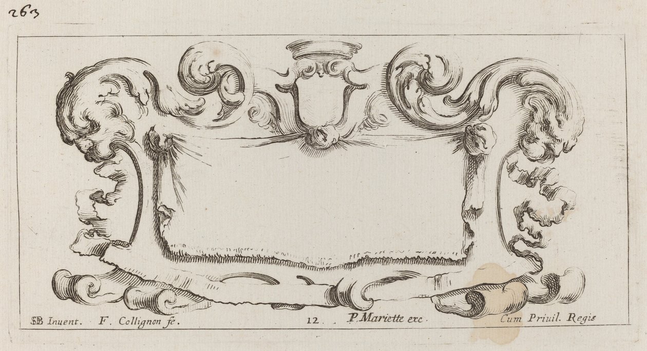 Cartouche af François Collignon after Stefano Della Bella