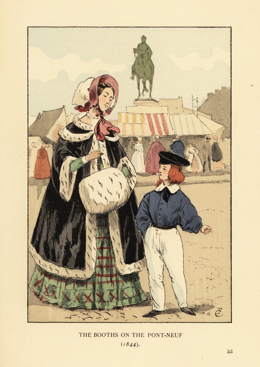 Boderne på Pont Neuf, Paris af François Courboin