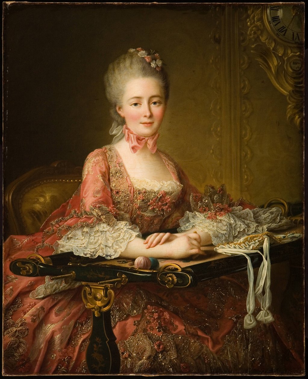 Marquise de Caumont La Force af Francois Hubert Drouais