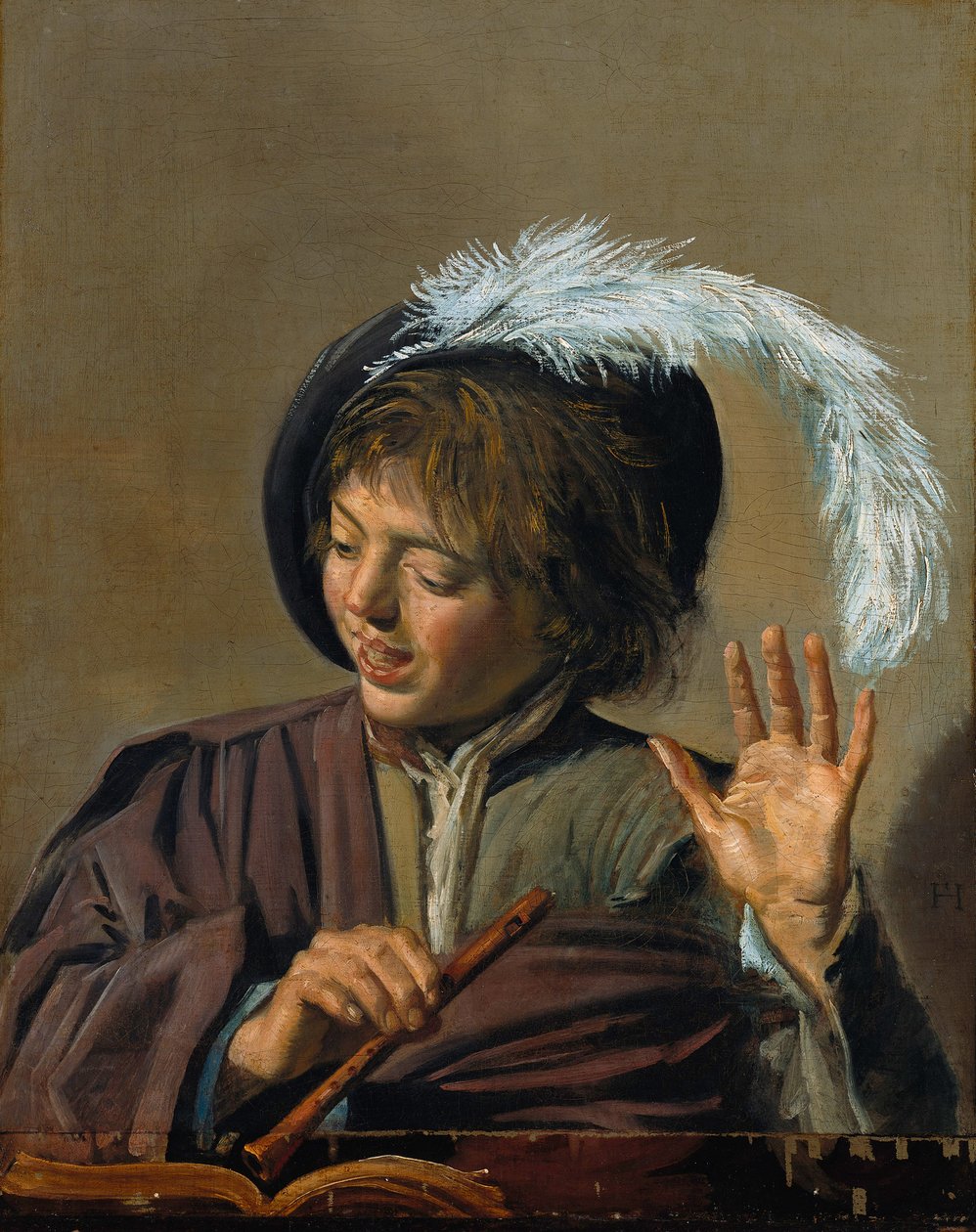 Syngende dreng med fløjte af Frans Hals