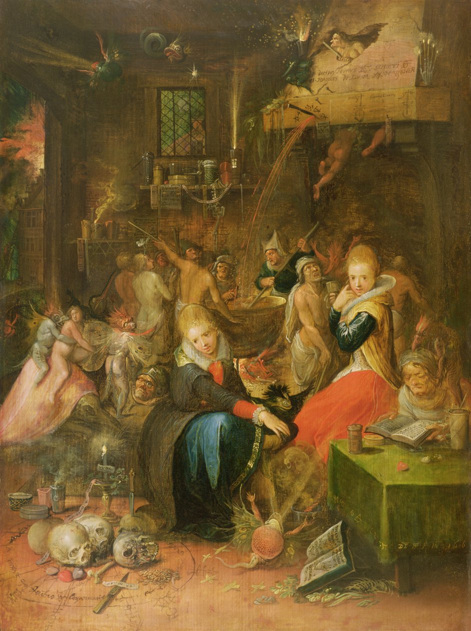 En besværgelsesscene, 1606 af Frans II Francken the Younger