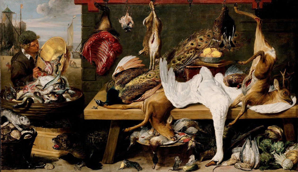Markedsscene på en kaj af Frans Snyders or Snijders