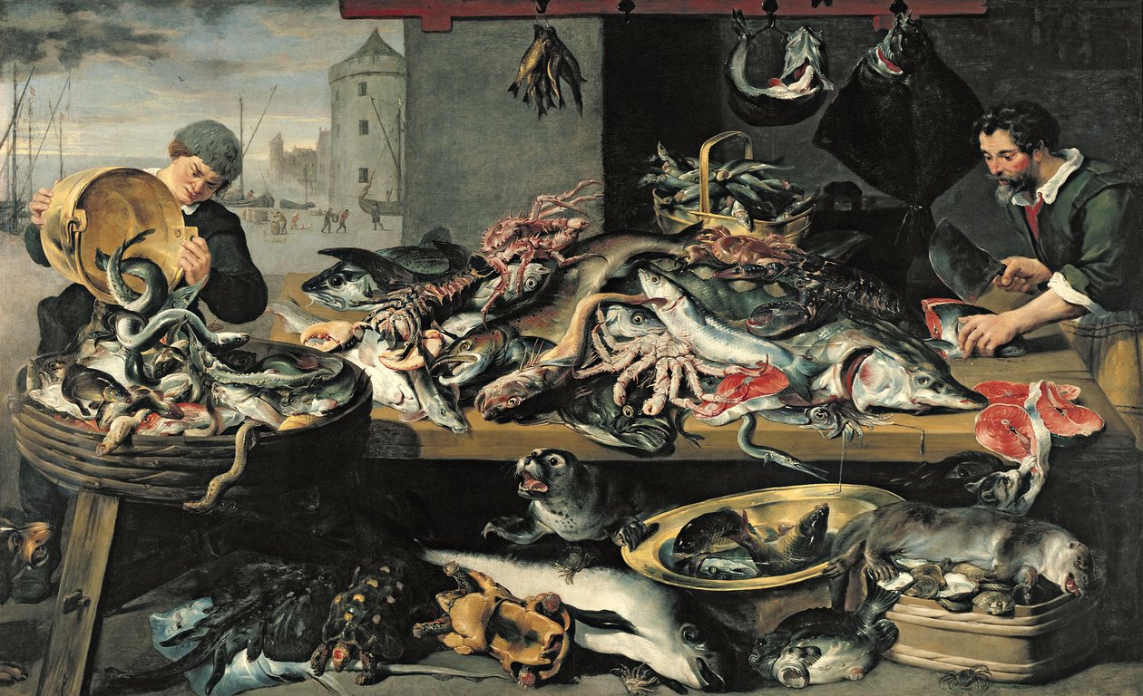 Fiskemarkedet af Frans Snyders or Snijders