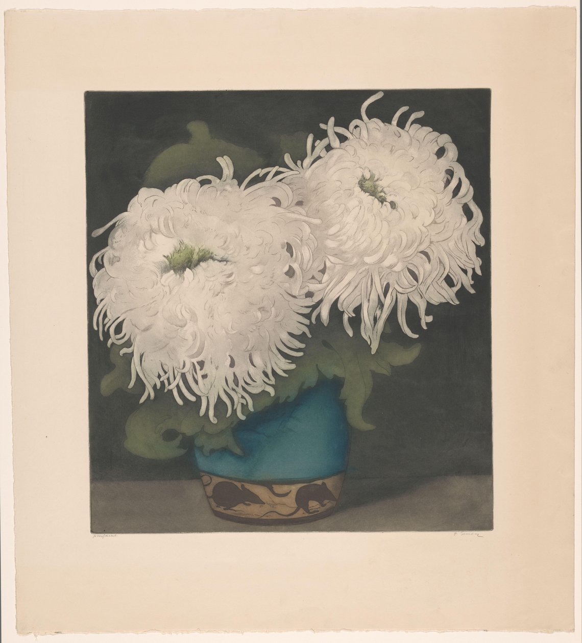 To krysantemum af Frans Everbag (signed by artist)
