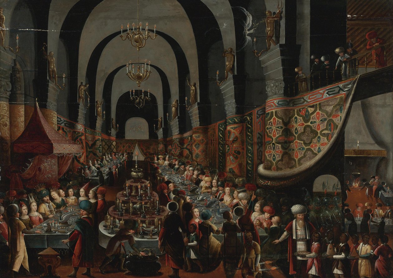 Belshazzars fest af Frans Francken the Younger