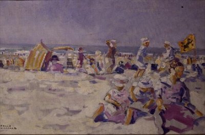 Strandscene (olie på lærred) af Frans Gaillard