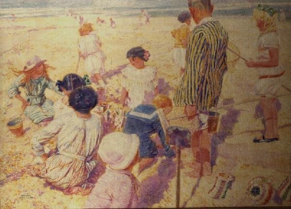 In The Sunshine (olie på lærred) af Frans Gaillard