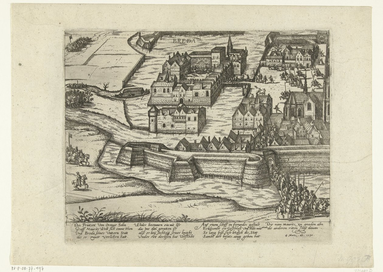 Erobringen af ​​Breda, 1590 af Frans Hogenberg