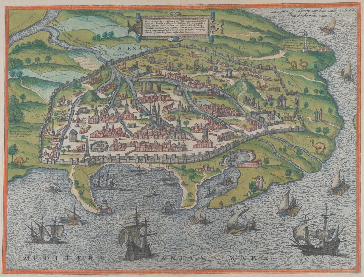 Kort over Alexandria, 1575 af Frans Hogenberg