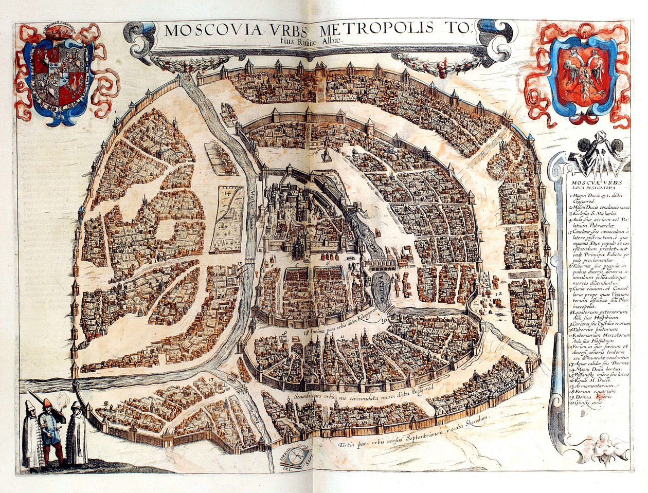 Kort over Moskva, 1572 af Frans Hogenberg