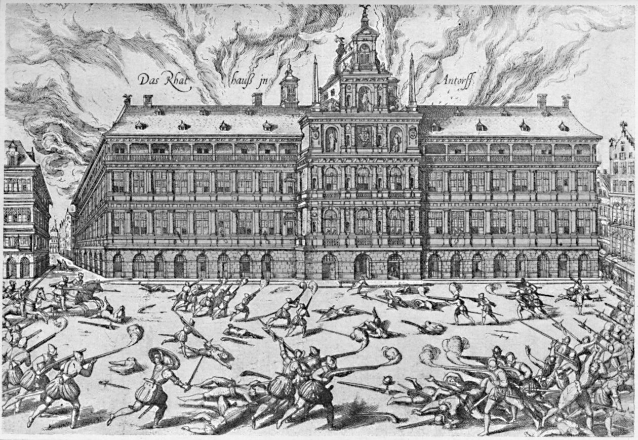 Plyndringen af Antwerpen, 1576, 1903 af Frans Hogenberg