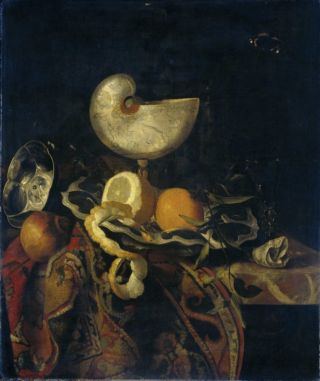 Stilleben med Nautilus Cup af Frans Sant Acker