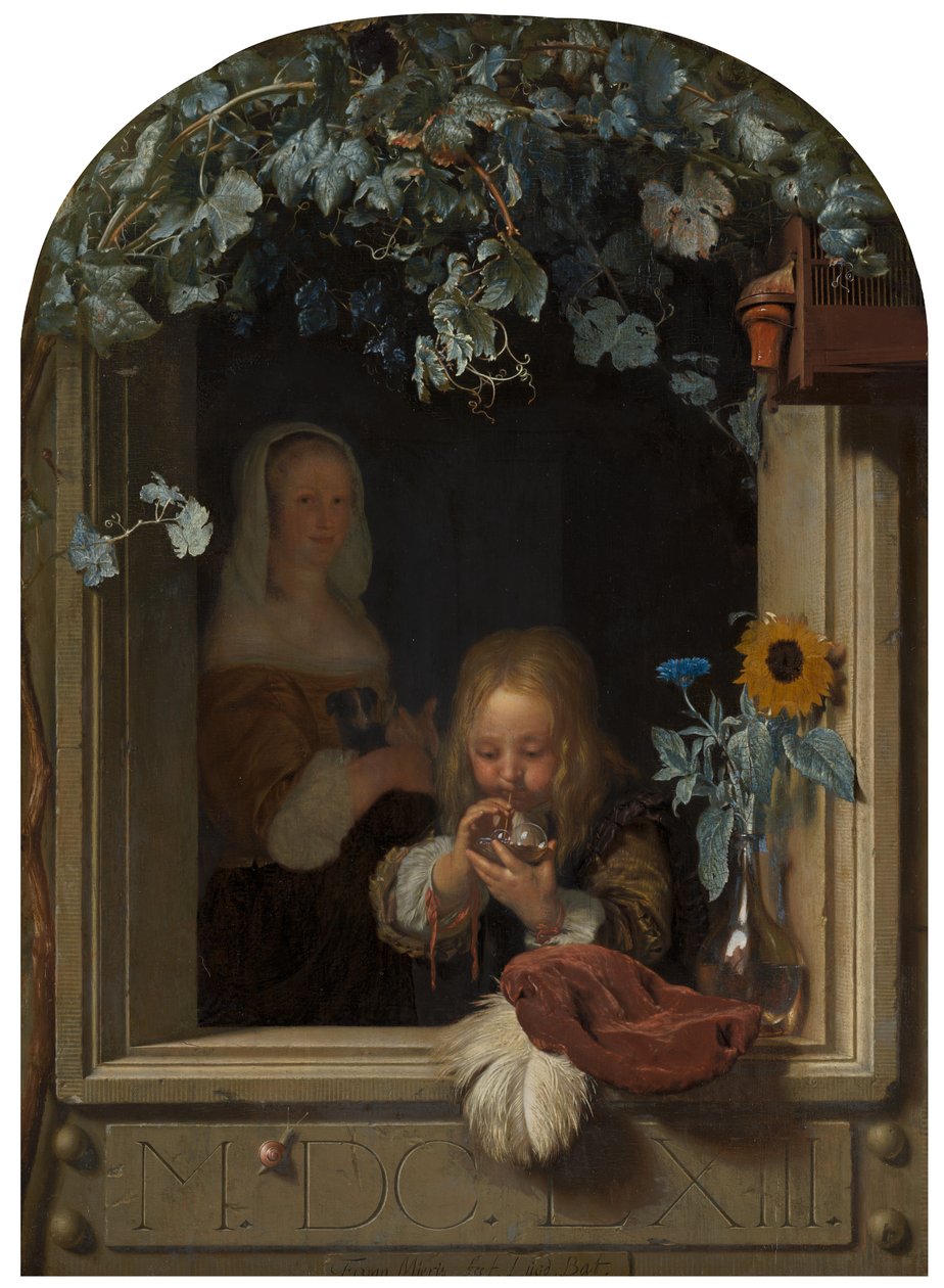 En dreng der blæser bobler, 1663 af Frans van Mieris
