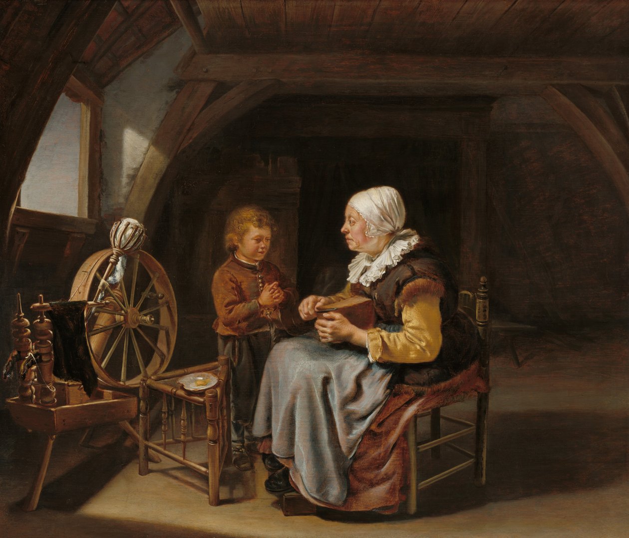 Saying Grace, ca. 16501655. af Frans van Mieris