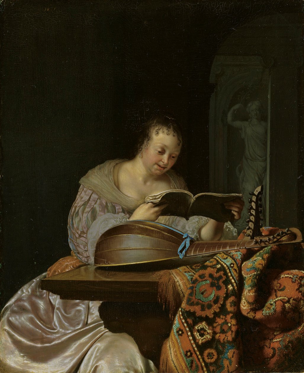 Kvinde, der synger af Frans van Mieris the Elder