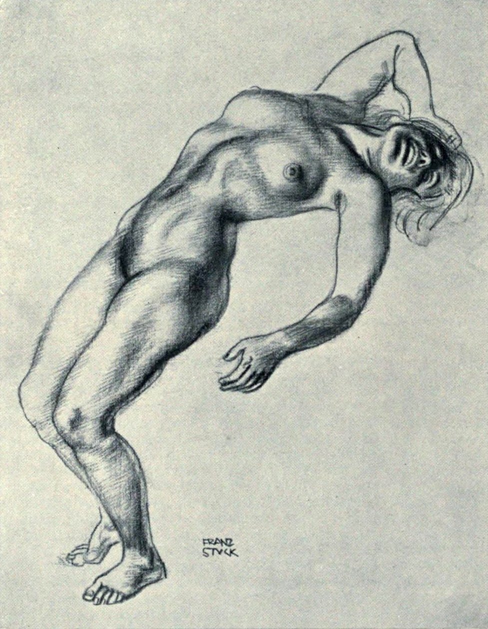 nøgen tegning af Franz von Stuck
