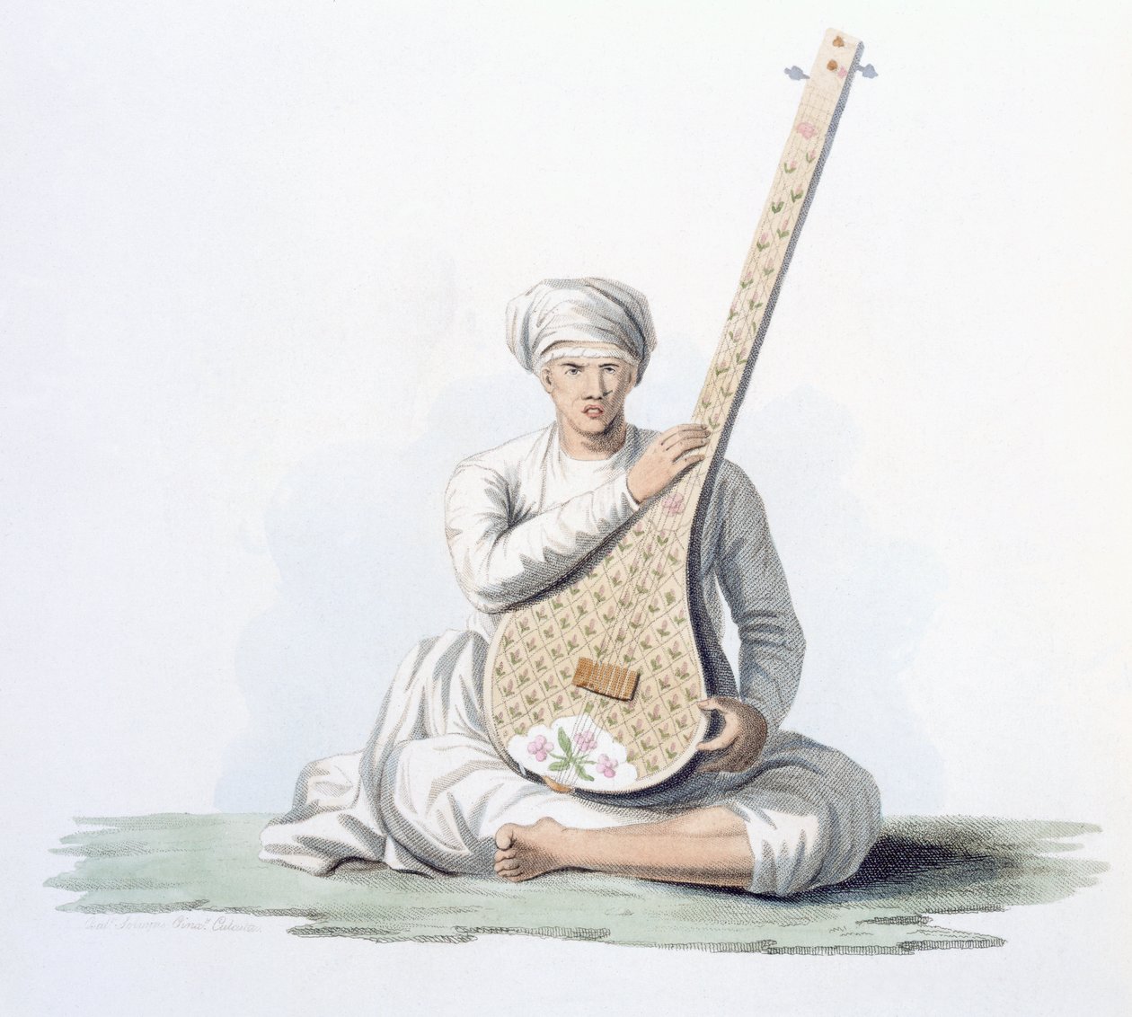 Et Tumboora, musikinstrument spillet af de højere kaster, fra 