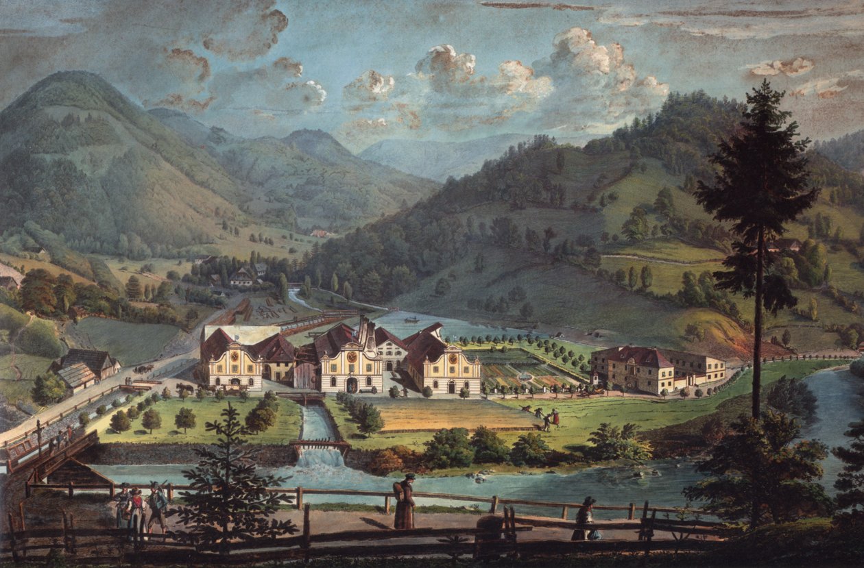 Neubruck nær Scheibbs, Toepperfabrik omkring 1827 af Franz Barbarini