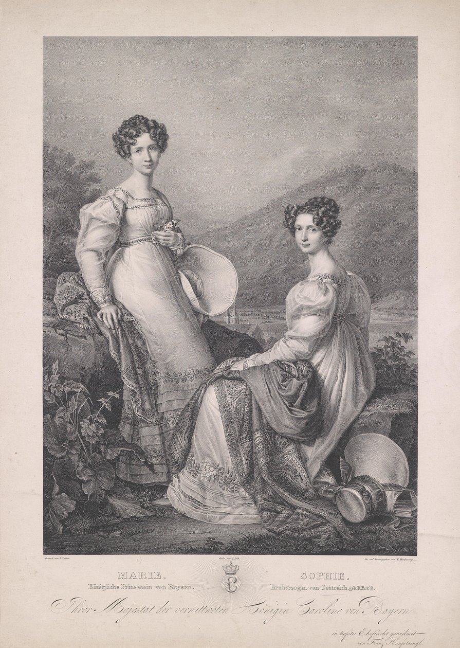 Erkehertuginde Sophie med sin søster Marie, dronning af Sachsen. af Franz Hanfstaengl