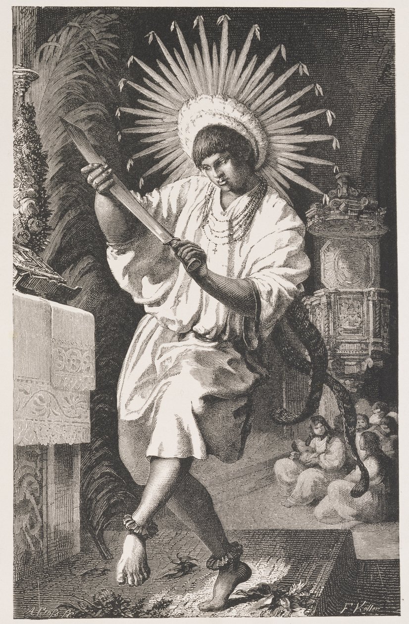 Mojos-indianer, fra den gamle mission på Trinidad, fra The Amazon and Madeira Rivers, af Franz Keller, graveret af A. Closs, 1874 af Franz Keller